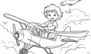 Mewarnai gambar pilot untuk anak tk