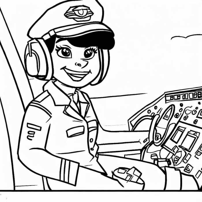 Mewarnai gambar pilot untuk anak tk