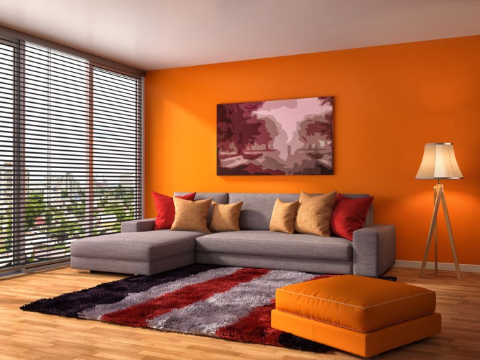 Wohnzimmer deko orange